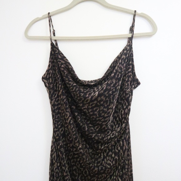Laundry Leopard Runched Slip Midi Dress NWT - Picture 2 of 16